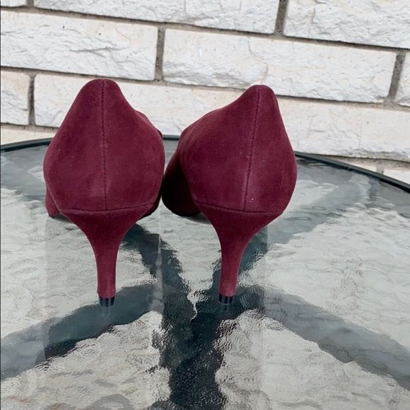 Wine Suede Pumps - Picture 3 of 5